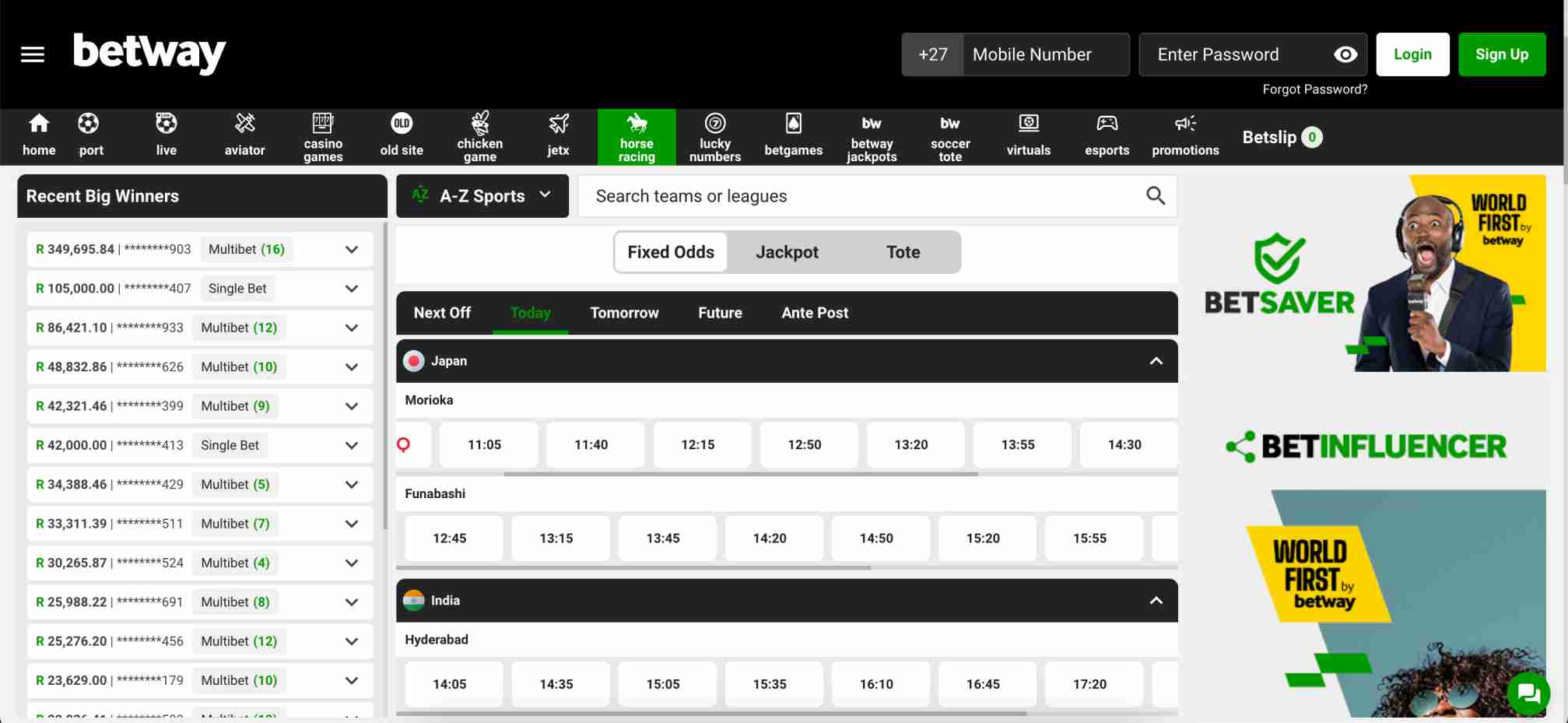 Betway’s racing schedule for Japan and India featuring upcoming horse races—insight for users wondering why did Betway ban me.