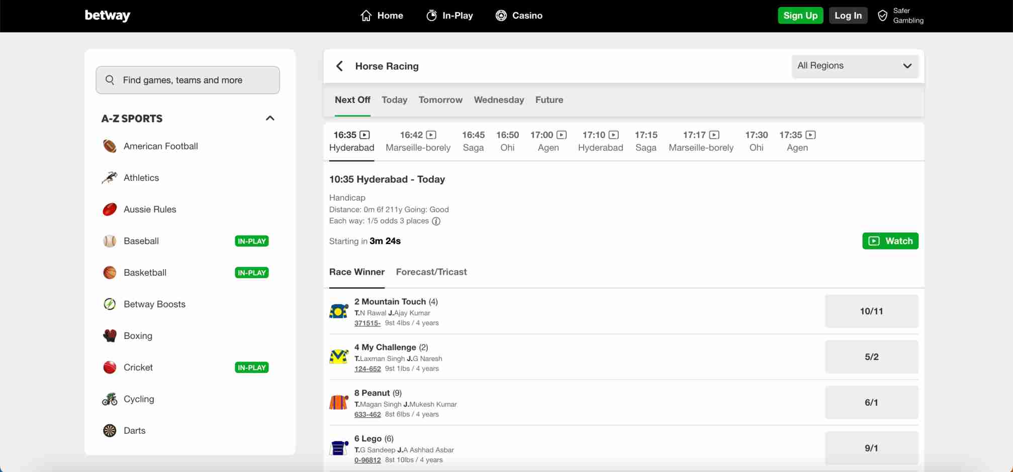 Betway Mauritius branding on a tropical beach background with palm trees and blue ocean