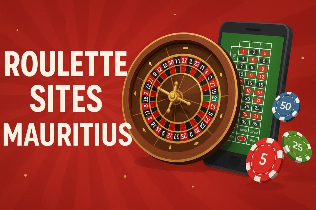 Roulette wheel, chips and mobile betting layout representing roulette sites in Mauritius