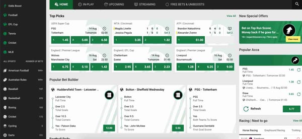 Unibet sports betting dashboard showing football, tennis, and cricket odds, relevant for Unibet Visa deposit Nigeria users.